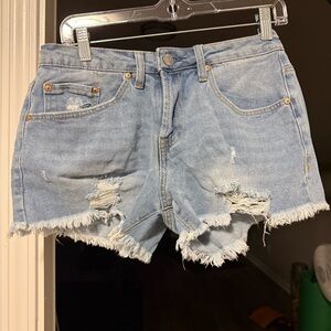 Almost Famous Light Blue Distressed Jean Shorts
